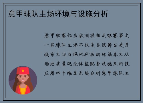 意甲球队主场环境与设施分析